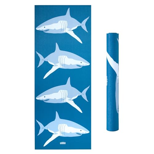 Wildkin Kids Yoga Mat, 3mm PVC, 24 x 60 in, Textured Grip Surface - Sharks by Wildkin - Used condition - US$15.44