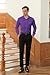 Cromoncent Men's Stylish Business Dress Shirt and Tie Combo,Long Sleeve,Stretchable,Trendy Designs,Breathable,Dark PurpleA,XXL