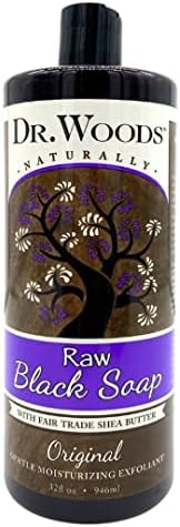 Dr. Woods African Raw Black Vegan Liquid Body Wash with Organic Shea Butter, 32 Ounce