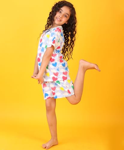 Image of ANTHRILO Balloon Heart Sky Sleepwear Shorts Set - Sky