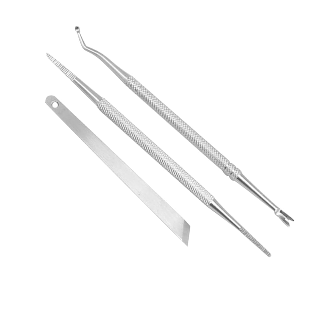 Didiseaon Nail Polish Cuticle Remover Set 3pcs Pedicure Knife Cuticle Fork Peeler Nail Cleaner for