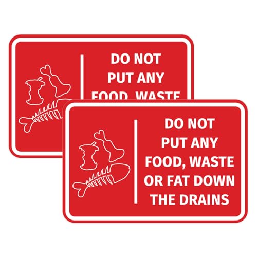 Panneau de mur Do Not Put Any Food Waste or Fat Down The Drains encadré