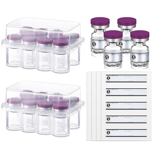 Threlaco 20 Pcs 1ml Sterile Empty Vials Glass Self Healing Port