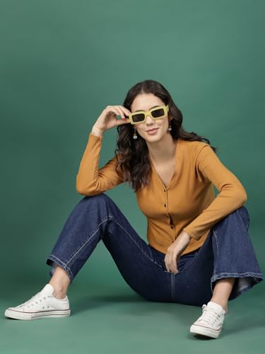 Image of Rigo Casual Wear V Neck Rib Knit Top for Women | Slim Fit Long Sleeves Western Tops for Women