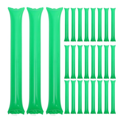 DECORNIJIA 100pcs Inflatable Thunder Sticks Green Sports Cheering Noise Maker Sticks for School Matches and Team Spirit Events