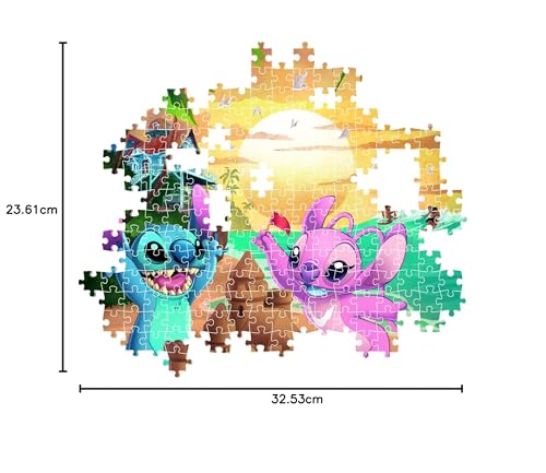 Clementoni | Puzzle Disney Stitch 500 Pièces | Format 49x36 cm avec Poster Inclus | Plage Tropicale et Coucher de Soleil | Activité Détente Visuelle | Jeu de Société Calme Adulte | Écoresponsable