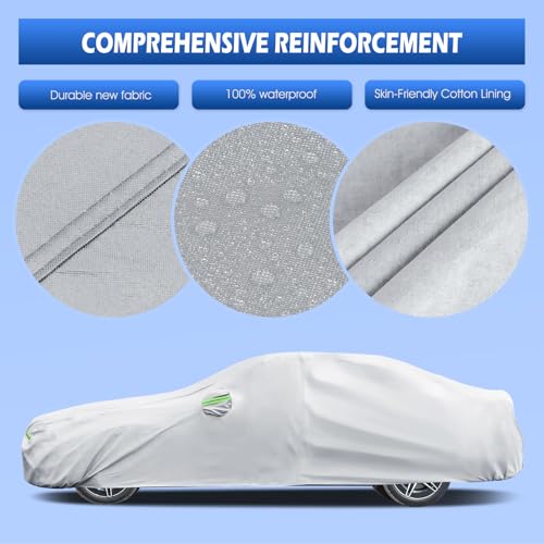 Image of Migaven Waterproof Full Exterior Cover Sun Rain Protection Fit for 2007-2026 BMW 3 Series M3 320i 325i 328i 330i 340i, Silver