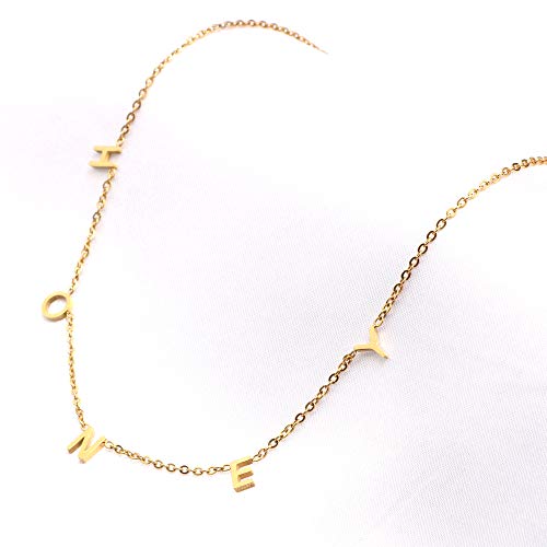 Memgift Dainty Gold Honey Necklace For Women Baby Daughter Girl Necklace Perfect Personalized 18K Gold Filled Jewelry Mothers Day Birthday Christmas Gifts From Mother Father #TOP3