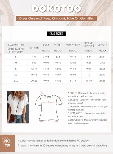 Dokotoo WGGW25126129-P1-M Women'S Summer Tunic Tops Dressy Casual Boat Neck Waffle Knit Short Sleeve Shirts thumb #5