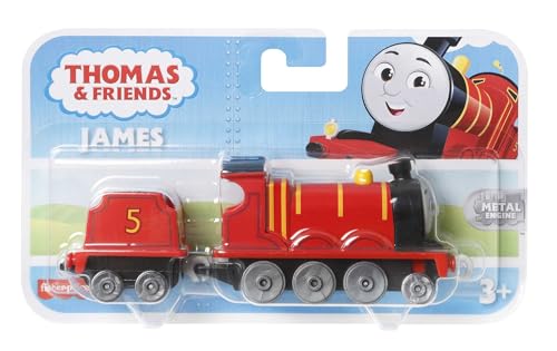 Thomas & Friends Locomotive James en métal Thomas et ses Amis de Fisher-Price, locomotive à pousser pour enfants à partir de 3 ans, HDY62