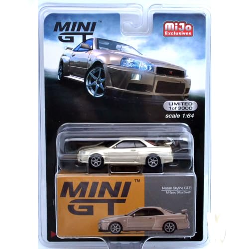 Nissan Skyline GT-R R34 MINI GT 1:64 MiJo Toys miniature de collection