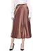 Allegra K Women's Accordion Pleats Metallic Midi Skirt XS Copper
