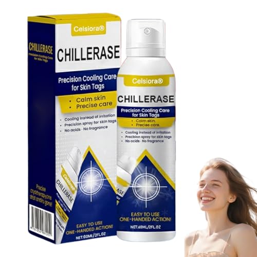 Celsiora ChillErase Skin Tag Remover Cooling Spray 60ml Cryotherapy Freeze Spray for Skin Tags & Warts Fast Cooling Skin Tag Removal Kit Gentle Precision Spray for Sensitive Skin (1Pc)