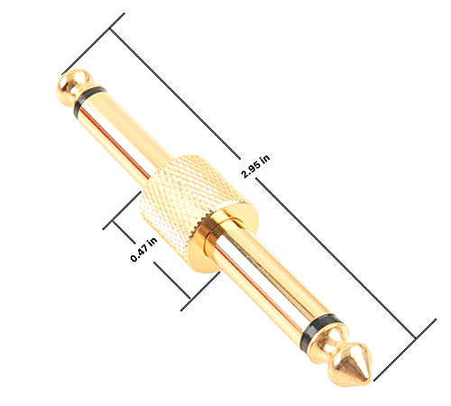 Devinal 4-Pack Guitar Effects Pedal Couplers, 1/4" TS Straight Gold Plated Connectors - Professional Low-Noise Durable Audio Cables for High-Fidelity Rig Setup & Musician Accessories