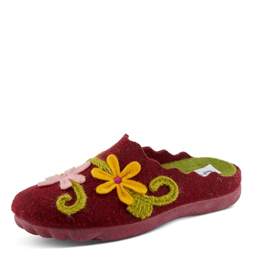 Flexus Women's ROSEBURG Leather Slides with Adjustable Straps, Cushioned Insole, and Durable Outsole