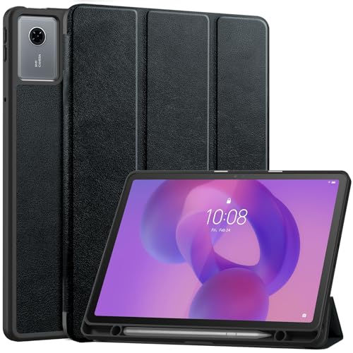 Vakarey Cover per Lenovo Idea Tab 11 Pollici Con Portapenne Ultra Sottile Intelligente Custodia Tablet,Nero