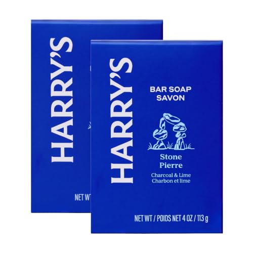 Harry's Bar Soap for Men - Stone Scent, 4 oz Body Soap Bars, (Pack of 4)