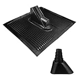 Farbe: Schwarz HB-DIGITAL Universal Dachpfanne aus ALU-Kunststoff Verbindung mit Kabeldurchführung ➕ Gummimanschette Schwarz ✨ Mastabdichtung Manschette Abdichtung Frankfurter Dachziegel Dachabdeckung