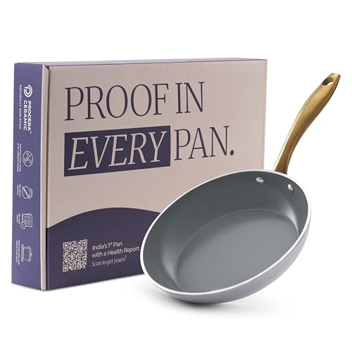 Image of Asai Ceramic Non Stick Fry Pan 24cm with Silicone Spatula | Grey | 100% Toxin Free | No PFAS, PFOA, PTFE | Superior Swiss Ceramic | Induction Safe | Non Stick Frying Pan, Egg Pan | Lab Tested