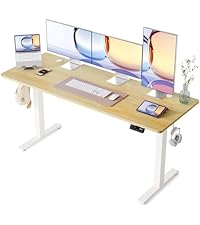 YIHAYO 電動昇降式デスク　ホワイト 高さ70-115cm Amazon | YIHAYO 昇降デスク 高さ70-115cm 幅160cm 奥行き60cm 電動