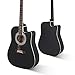GLARRY 41 Inch Beginner Acoustic Guitar Kit Cutaway Full Size for Beginner Adult with Gig Bag, Guard Board, Wrench Tool(Black)