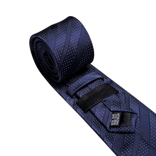 Image of Barry.Wang Classic Mens Ties Silk Necktie Pocket Square Cufflinks Set Woven Designer Wedding Business
