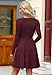 PLOKNRD Damen Strickkleid Herbst Langarm Kleider Elegant A-Linie Rundhalsausschnitt Freizeitkleid Winterkleid (Burgunderrot,S)