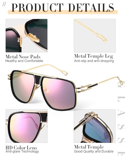 Image of Frienda 3 Pairs Mens Sunglasses Oversized