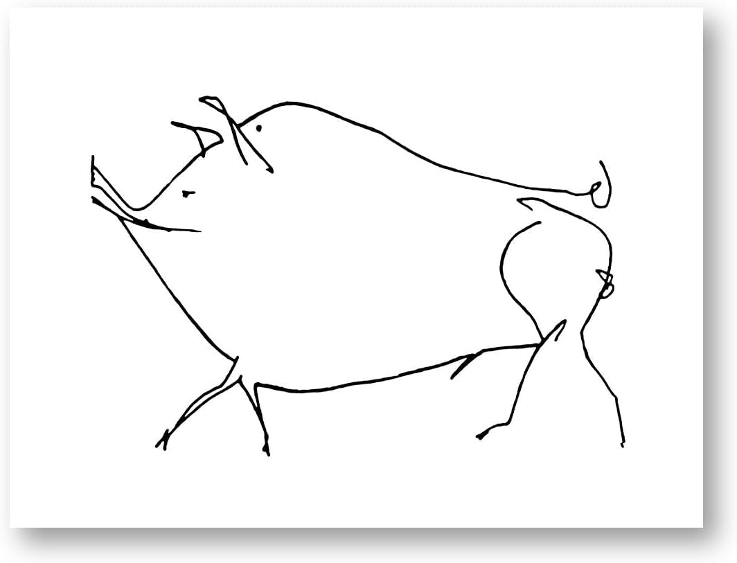 QSDTGHUIKP Pablo Picasso Pig Posters Animals Prints 40x60cm Frameles Canvas Wall Art