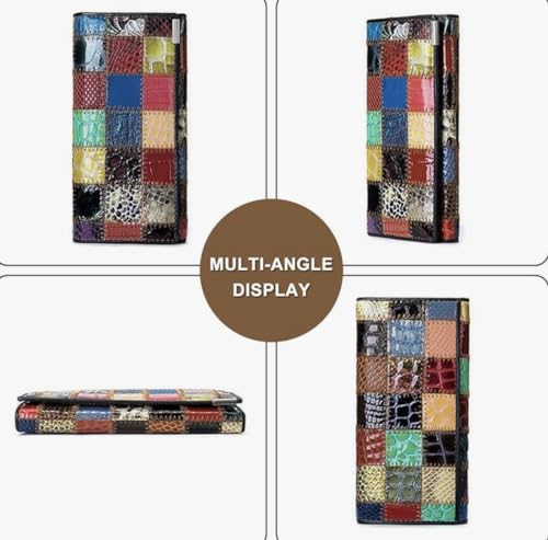 Generic Women Multicolor Wallets Genuine Leather Card Holder Organizer (Colorful, square shape, bifold, 9)2