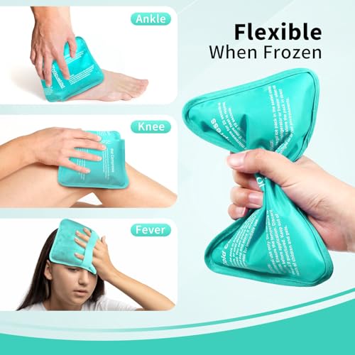 Image of Gel Ice Pack for Injuries Reusable Soft Freezer Ice Bag with Strap- 1 Pack