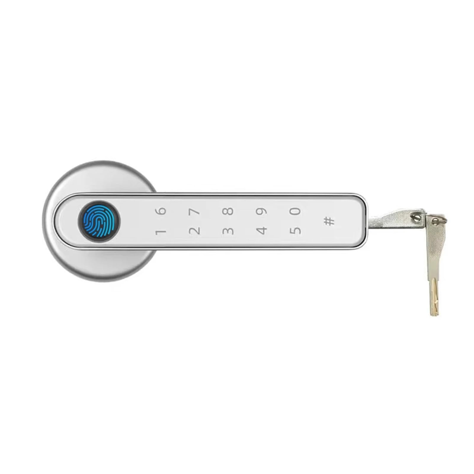 CVFRDD Smart Door Knob, With Tuya Biometric Finrprint Smart Door Lock Electronic Digital Password Keyless Security Handle Home Keyless Entry Door Handle(Silver With Tuya)