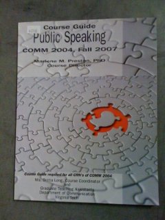 Paperback Course Guide Public Speaking Comm Virginia Tech Book