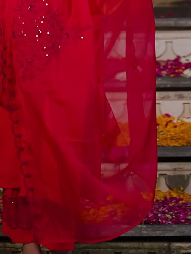 Image of INDO ERA Women's Embroidered Viscose Rayon Straight Kurta Pant with Dupatta Set