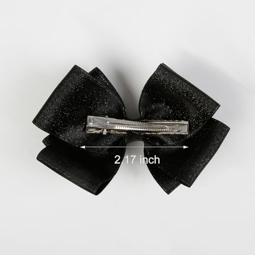 Pinzas para el cabello con lazo de raso 4.5 pulgadas, set de 2 miniatura 3