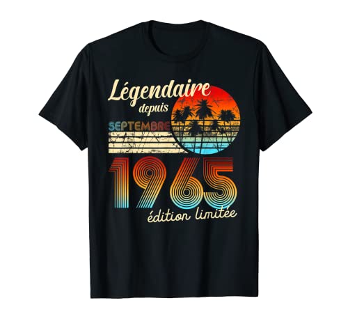 Cumpleaños Nacidos En Legendario Desde Regalo Septiembre 1965 Camiseta