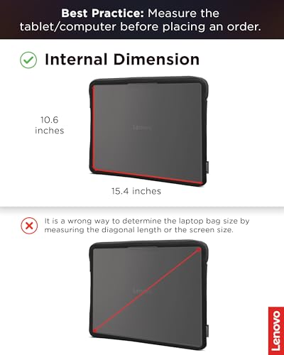 Lenovo Basic Laptop Sleeve 15.6 Inch Notebook/Tablet Compatible with MacBook Air/Pro Neoprene Material - Soft Fleece Lining - Zippered Top Opening - Black - image 8