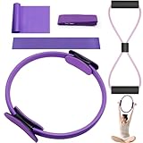 Contenu de la livraison : vous recevrez notre kit d'anneaux de pilates comprenant 1 anneau de pilates, 1 bande élastique, 1 anneau en latex élastique, 1 ceinture auxiliaire de yoga, 1 extracteur de figure 8. Répond à tous vos besoins, parfait pour les débutants et les professionnels.