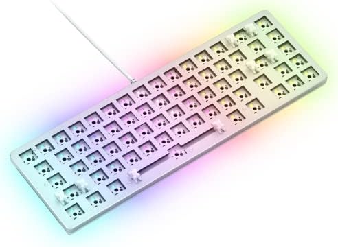 Glorious Gaming Keyboard - GMMK 2 Hot Swappable TKL Mechanical Keyboard, Wired, RGB Keyboard - Custom Mechanical Keyboard - Premium Barebones - Compact 65% Keyboard (White RGB Keyboard)