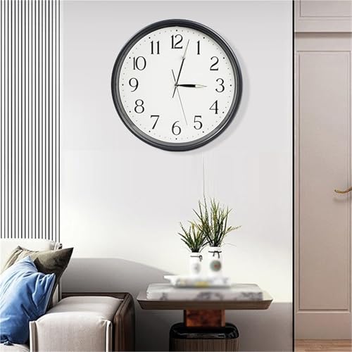 Horloge murale silencieuse salon sans tic tac design gris - 5