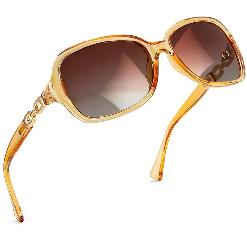 Image of SIPHEW Women's Polarized Sunglasses w UV400 Protection,Classic Sun Glasses | Vintage Sunnies,Wraparound Shade,Lightweight & Comfortable,Big Sunnies eyewear,Driving,Outdoors