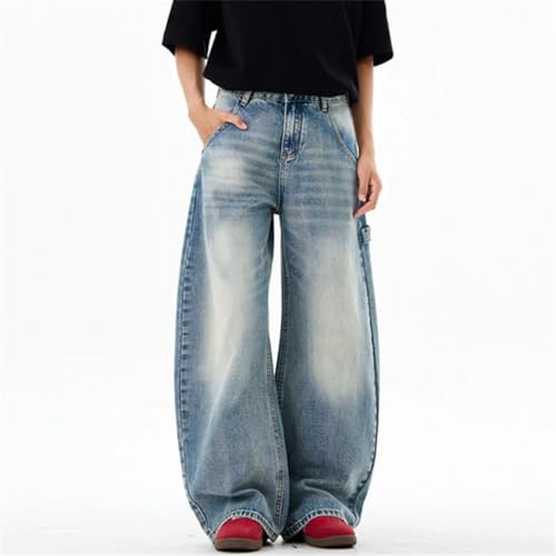 Men’s Fashionable High-Waisted Jeans, Distressed Ripped, Loose Fit Street Denim Pants3