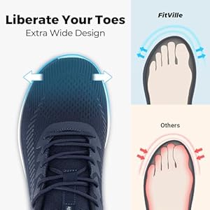 Fitville Wandelschoenen Heren Extra Brede Sneakers Ademende Hardloopschoenen Comfortabele Sportschoenen Voor Brede Voeten Zwart 44.5 EU X-Breed