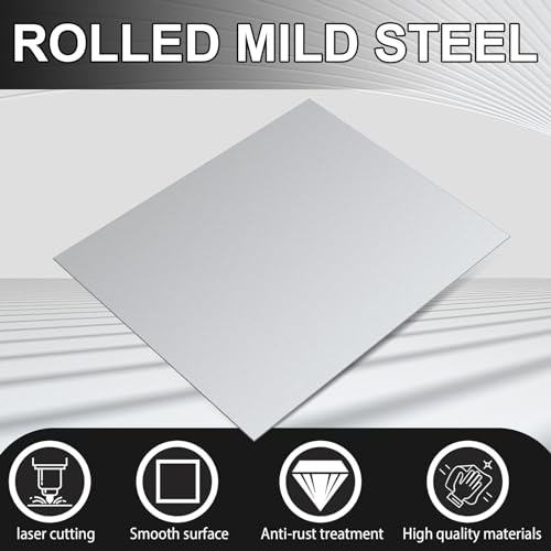 Image of Hicarer 4 Pcs Mild Steel Sheet Cold Rolled 18 Gauge Metal Plate Weldable Metal Sheets for Professional Industrial DIY Use, Clean Surface Easy to Weld (9 inch X 12 inch)