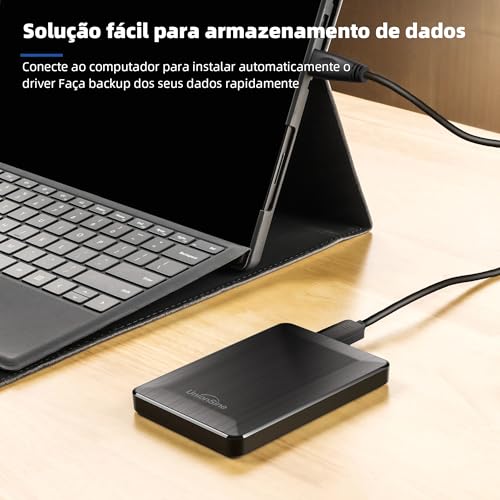 Image of UnionSine 2.5 inch Portable External Hard Drive 1TB, Black | USB 3.0 Type-C HDD Storage Compatible for PS4, Xbox, PC, Mac, TV, Desktop, Laptop