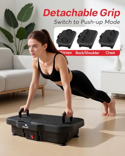 Image of Zoomsnail Vibration Plate Exercise Machine, 8000 Vibrations /min Adjustable Fitness Platform, 400 Lbs Capacity Whole Body Workout Extra Large Size Platform with Bluetooth for Weight Loss, Women & Men