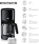 12-Pack Filtres d'eau de charbon de remplacement pour cafetières Braun - Convient à tous les Braun BrewSense Drip Series Machines à café