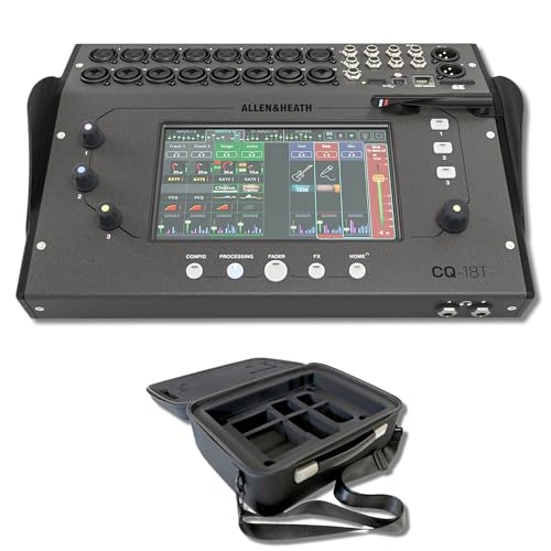 Allen & Heath CQ-18T 16-Channel Digital Mixer Bundle with AH-CQ18T-CASE Padded Carry Soft Case &mdash; 7-Inch Touchscreen WiFi Mobile Mixer for Gigging Bands, Live Sound, Mobile Production