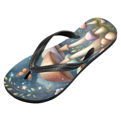 Burbuja Mushrooms Moon Flip Flops for Women Men, Soft Thong Sandals Rubber Slippers for Pool Beach Essentials2