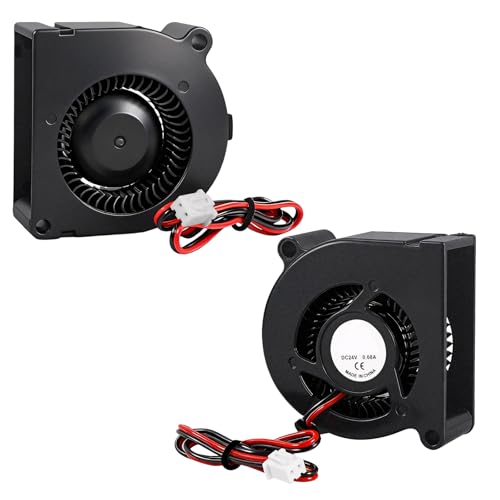 2 Pcs DC 24V 5020 Blower Fan Axial Cooling Fans, Compatible with Anycubic Kobra 3 Combo/Kobra 2 Neo/Kobra 2 Pro/Kobra 2 Plus/Kobra 2 Max/Kobra 2 3D Printer, Helps Prevent Overheating and Clogging